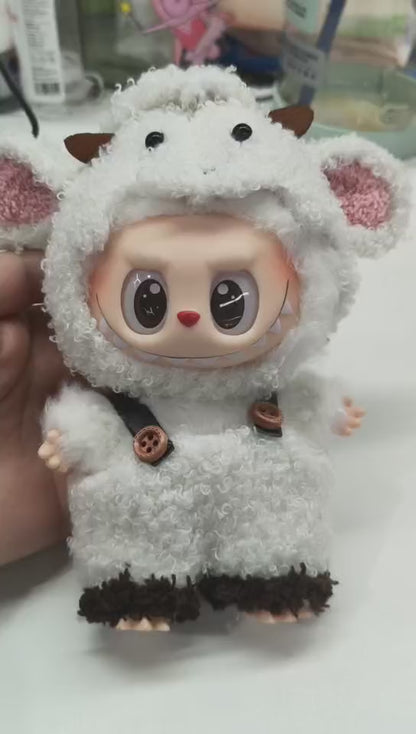 17cm Labubu Clothes Doll Cozy Lamb Set