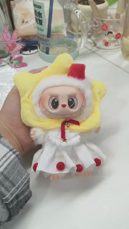 17cm Labubu Clothes - Star Baby Set (Star Hairband + Scarf + Dress)